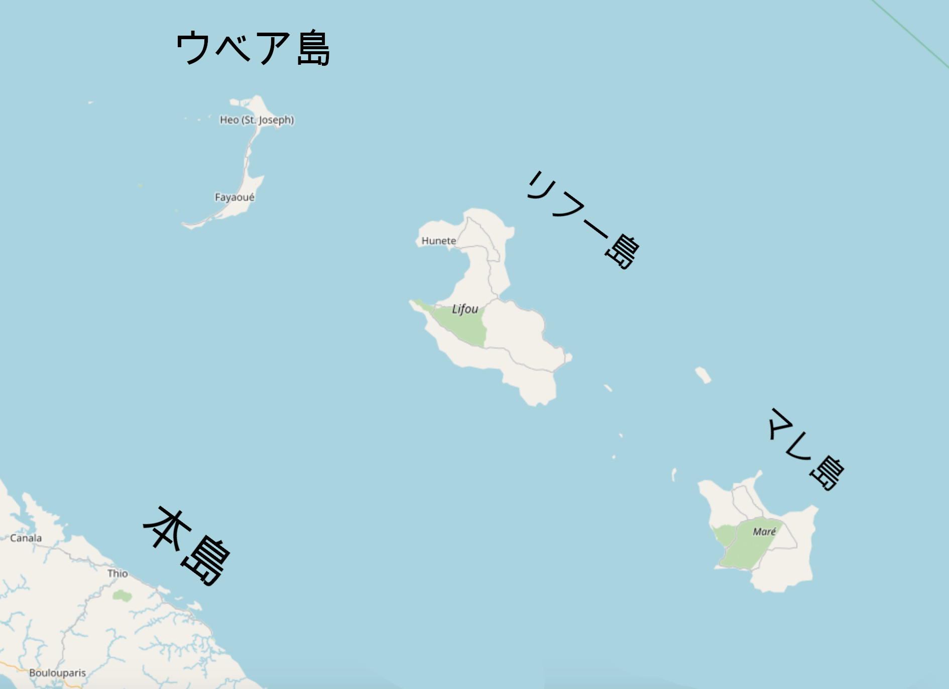 ニューカレドニアの地図